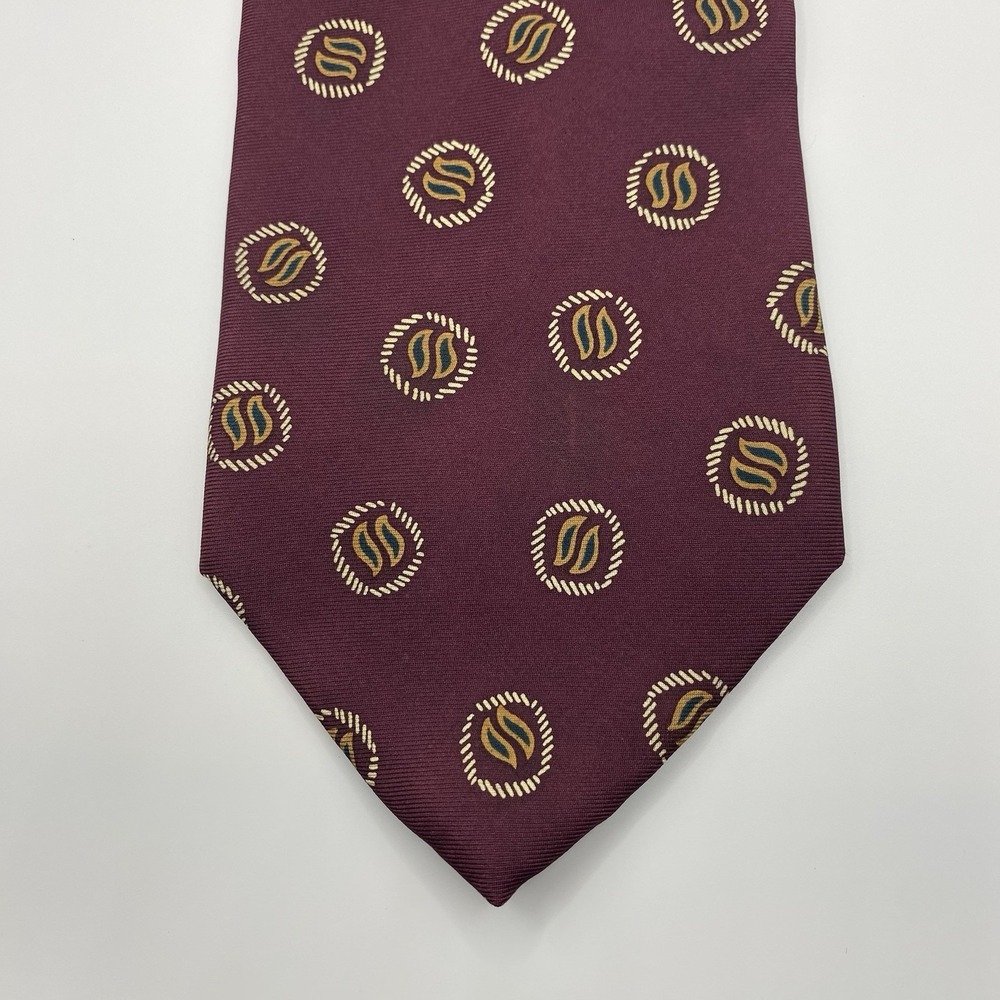Christian Dior Monsieur Tie 56x3.75 Silk Burgundy Geometric Foulard USA VGUC